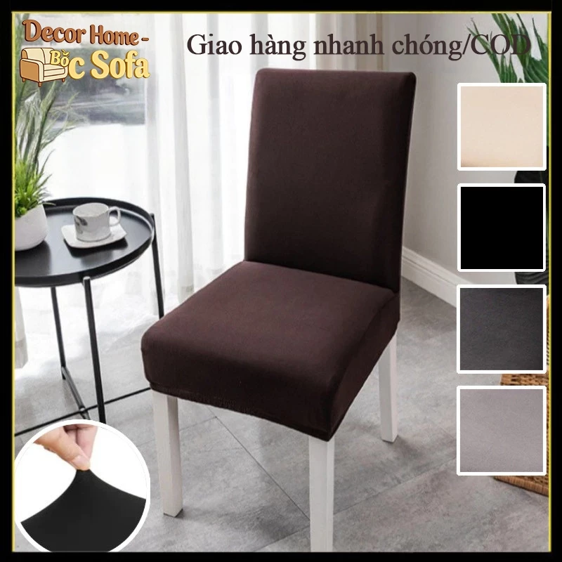 Vỏ Bọc Ghế Ngồi Bàn Ăn Màu Trơn Co Giãn Độc chống bụi Không phai màu Phù hợp với mọi dịp