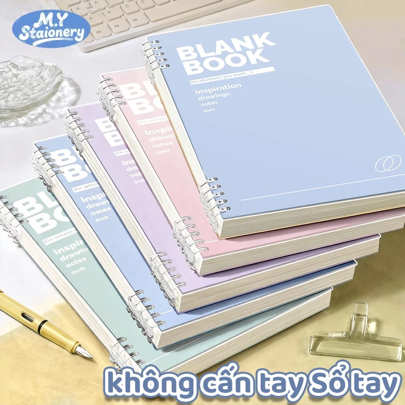 Sổ Còng B5 120 Trang Giấy Pastel – Kẻ Ngang, Khuyết Còng Dễ Viết, Làm Planner