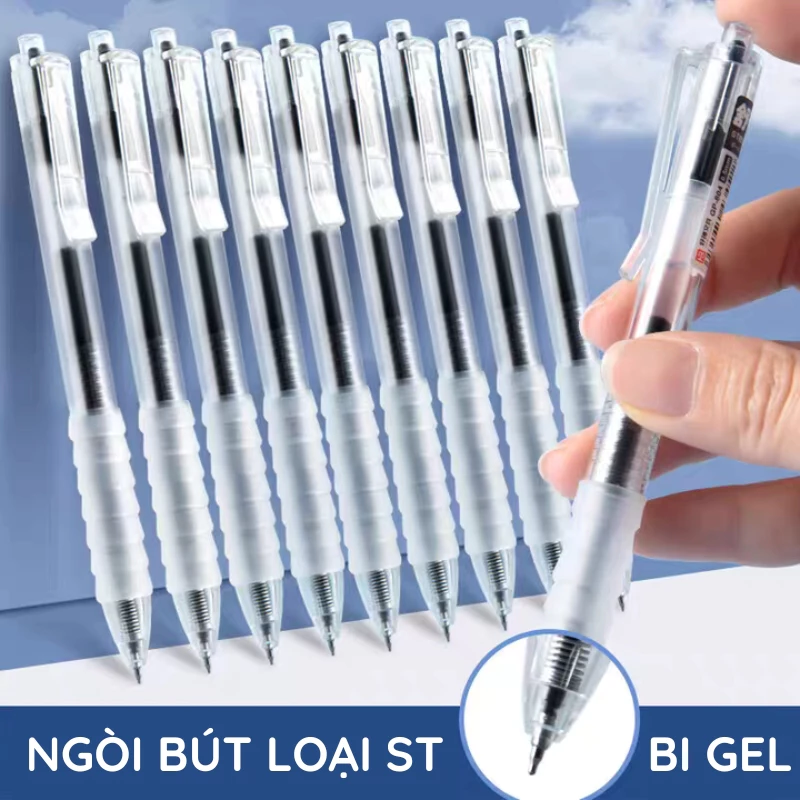 Bút bi ngòi 0.5mm viết êm tay, mực nước, phù hợp học sinh - Set 10/20/30 bút đầy đủ 3 màu xanh, đen,đỏ