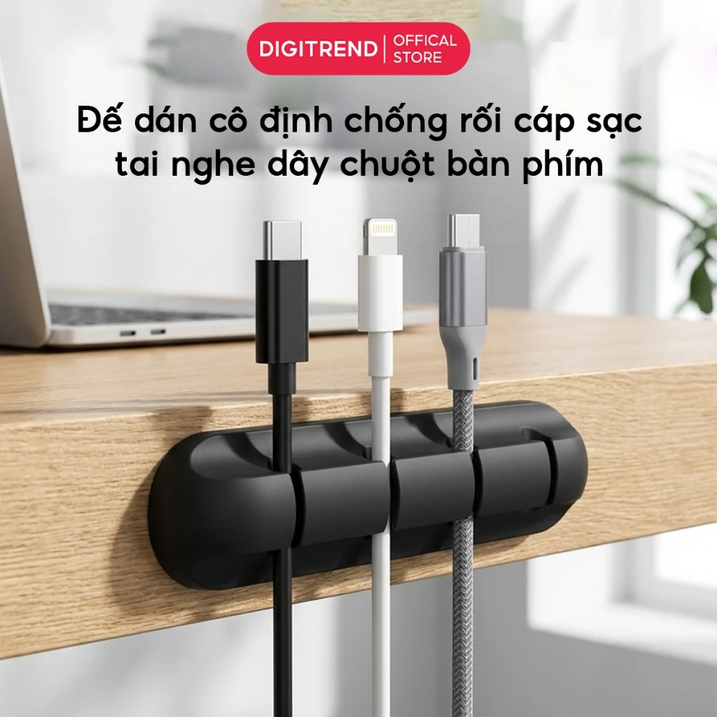 Đế Kẹp Cố Định Chống Rối Cáp Sạc Kẹp Dây Cáp Chuột Bàn Phím Tai Nghe Điện Thoại Máy Tính Dán Tường