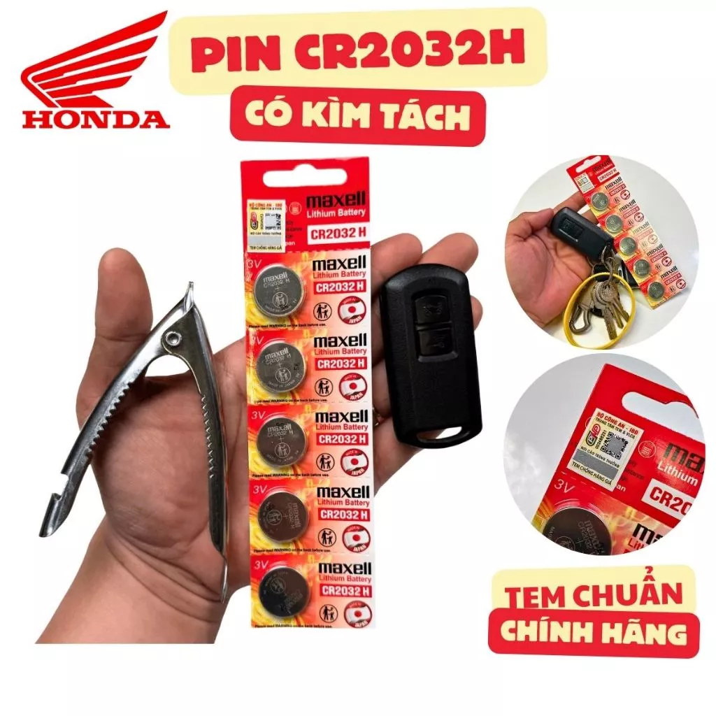 Pin CR2032H Chính Hãng Honda thay cho chìa khóa smartkey