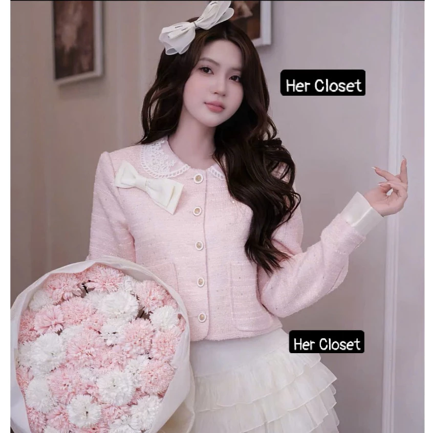 [SET THIẾT KẾ] Set tweed phối nơ dáng ngắn đầm tweed phối nơ dáng ngắn sang chảnh đầm đi tiệc set váy đi đám cưới, sẵ...
