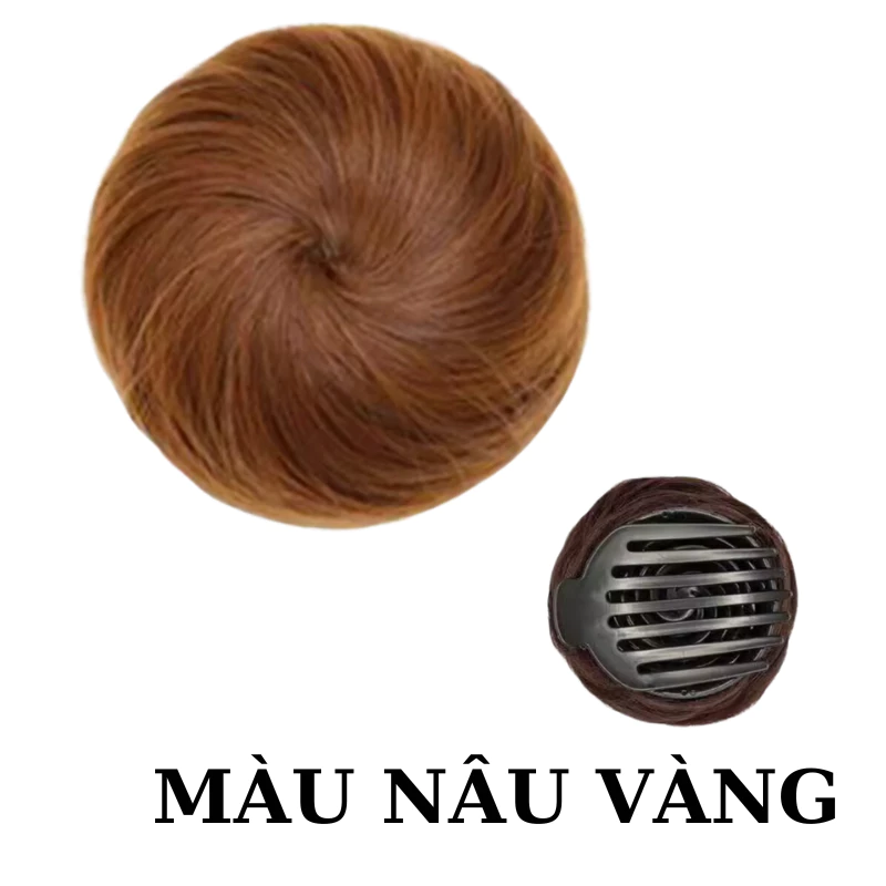 Búi tóc giả dạng kẹp dành cho người ít tóc dùng để trang trí búi tóc đẹp tự nhiên - BÚI CỦ TỎI DẠNG KẸP