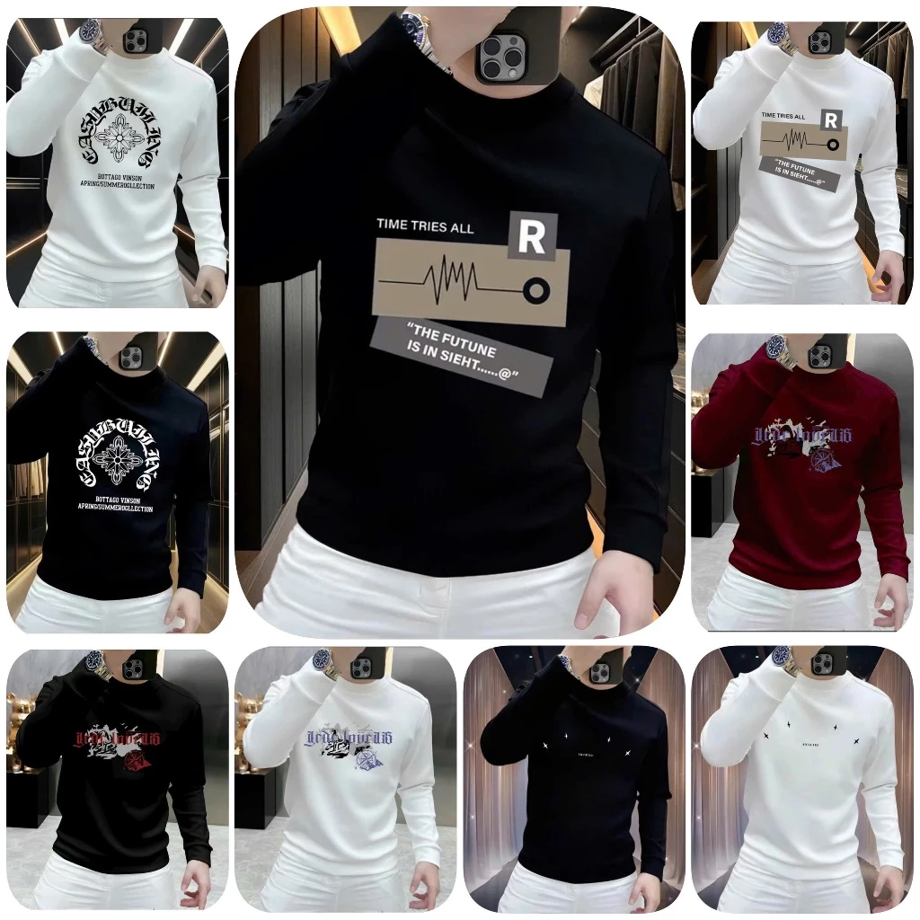 Áo thun nam tay dài RO-CHỮ LATINH phong cách hàn quốc vải thun nỉ da cá mặc quanh năm FAMMILYSHOP