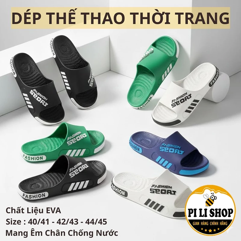 Dép Đúc Nguyên Khối SEOAJ Sọc Siêu Nhẹ Mang Êm Chân, Dép Nhựa EVA Nam Thoáng Khí Phong Cách Thể Thao