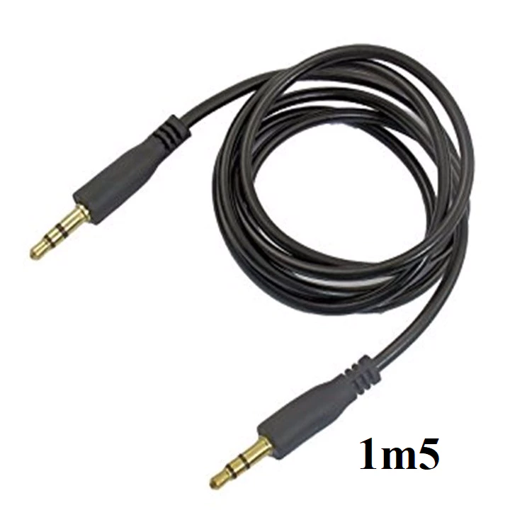 Dây loa âm thanh audio 2 đầu tròn (AUX) 3.5mm - 1m5