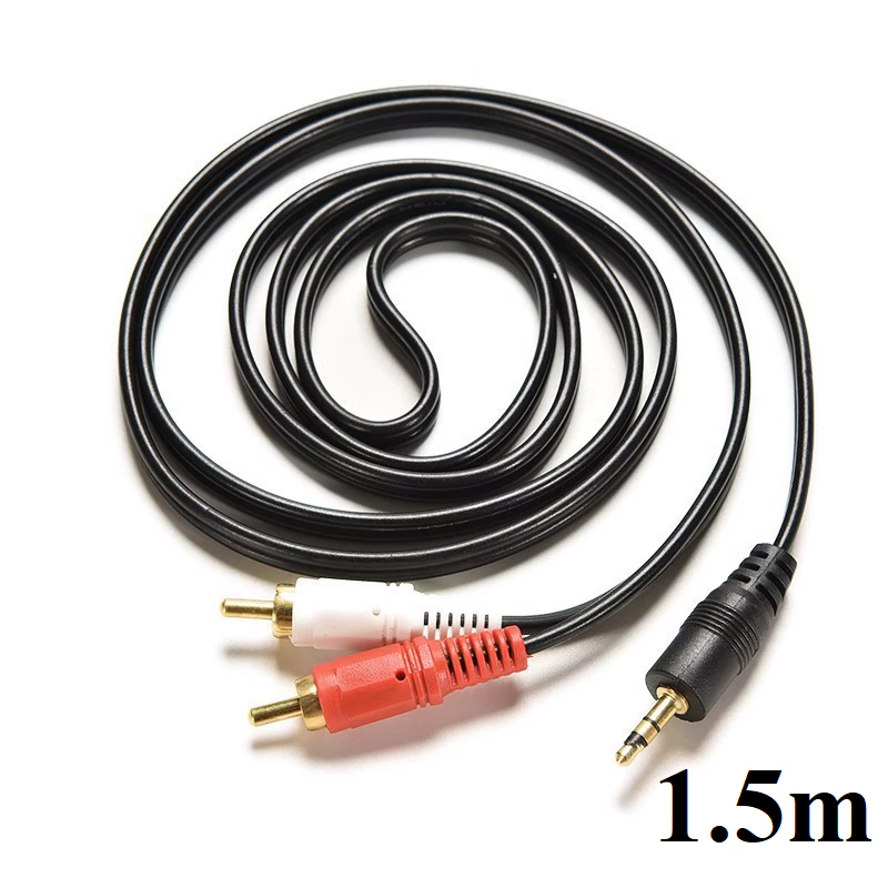 Dây cáp loa 1 ra 2 từ đầu 3.5mm to AV 2 RCA Audio 1m5