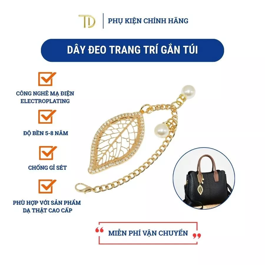 Charm túi xách, móc khoá túi xách, dây treo túi xách nữ dùng công nghệ Mạ điện độ bền 5-8 năm