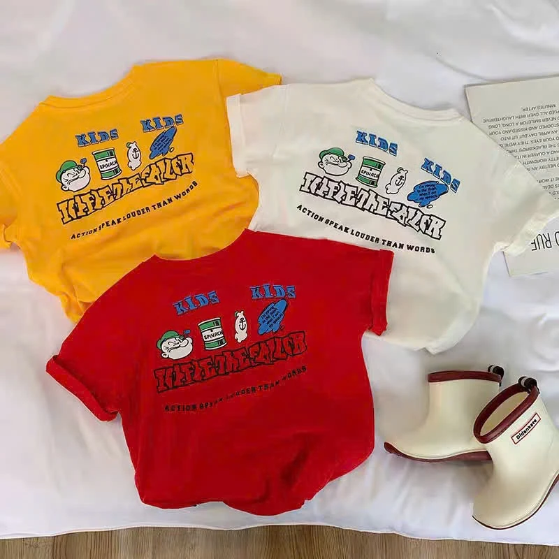 Áo thun ngắn tay bé trai in 2 mặt ELIOKIDS, áo thun tay ngắn chất cotton cho bé trai từ 7kg-32kg.