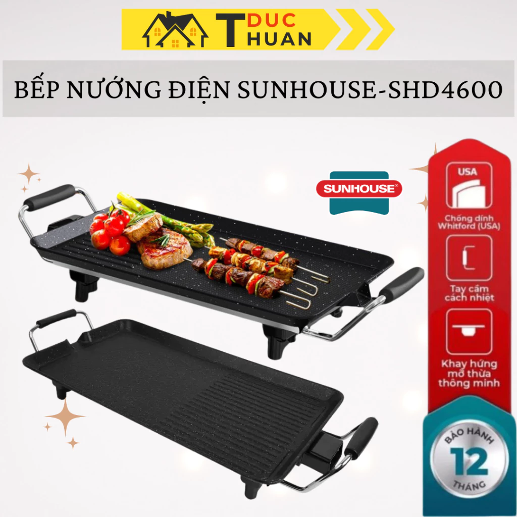 Bếp nướng điện SUNHOUSE - model: SHD4600, Bảo hành 12 tháng - DT HOME