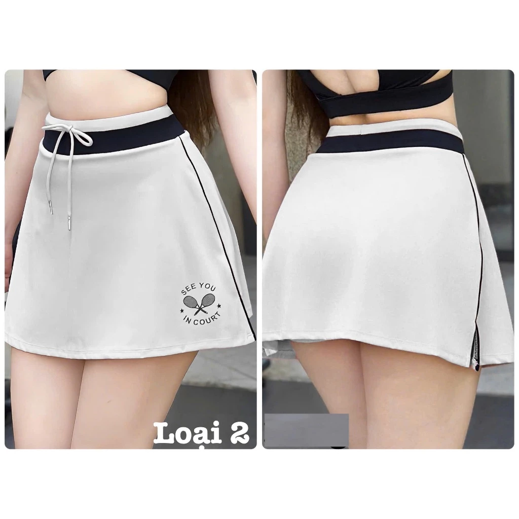 [Loại 2] Váy Pic Chữ A Tập Gym, Tennis, Cầu Lông, Có Quần Bảo Hộ