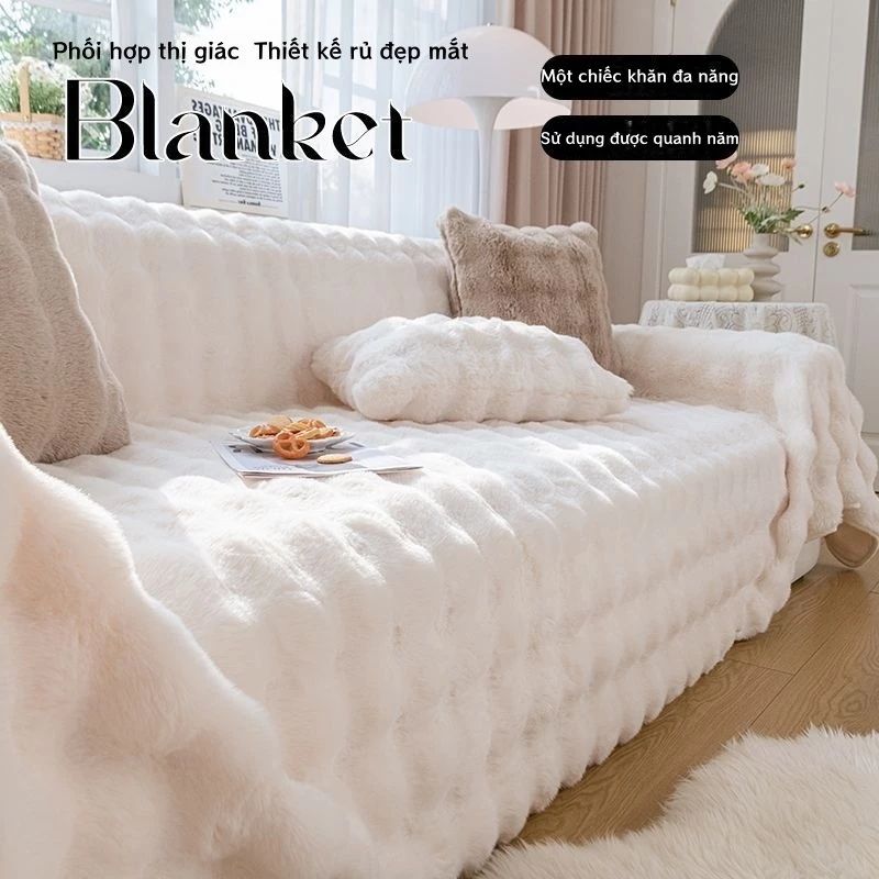 Vỏ Bọc Ghế sofa Lông Thỏ Màu Trơn Chống Trầy Xước trọng lượng cao Không rụng lông-Decor Home