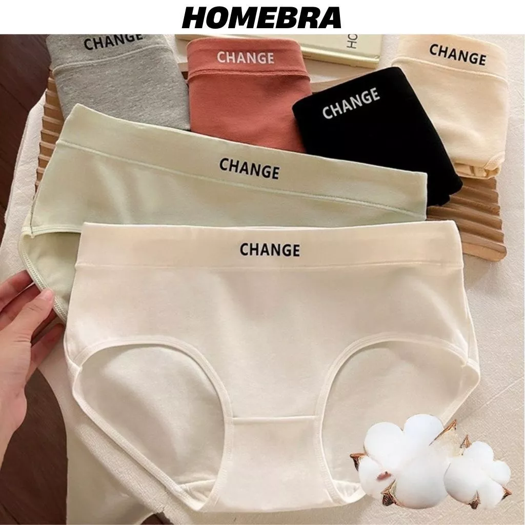 Quần lót nữ cotton thấm hút mồ hôi vượt trội - Quần chíp nữ cotton đai chữ năng động cá tính L2430
