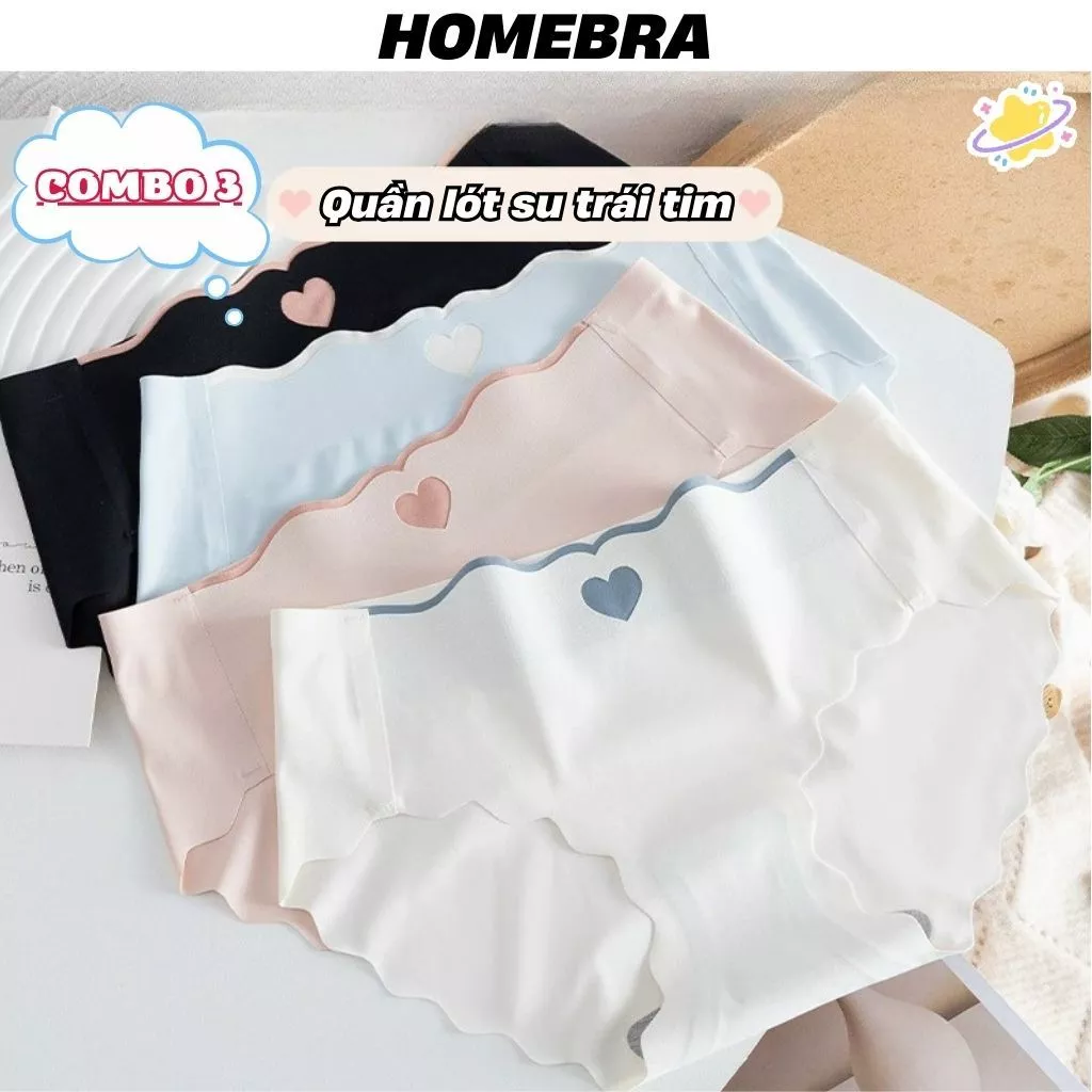 [ XẢ KHO ] Set 3 Quần lót nữ su đúc họa tiết xinh xắn, Đồ lót nữ quần chip chất su co dãn không lộ viền L8520