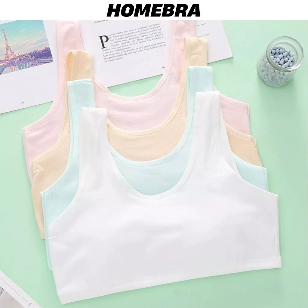 Áo lót bé gái cotton 2 lớp dày dặn kiểu dáng basic - Áo lá học sinh co giãn linh hoạt thoải mái B508