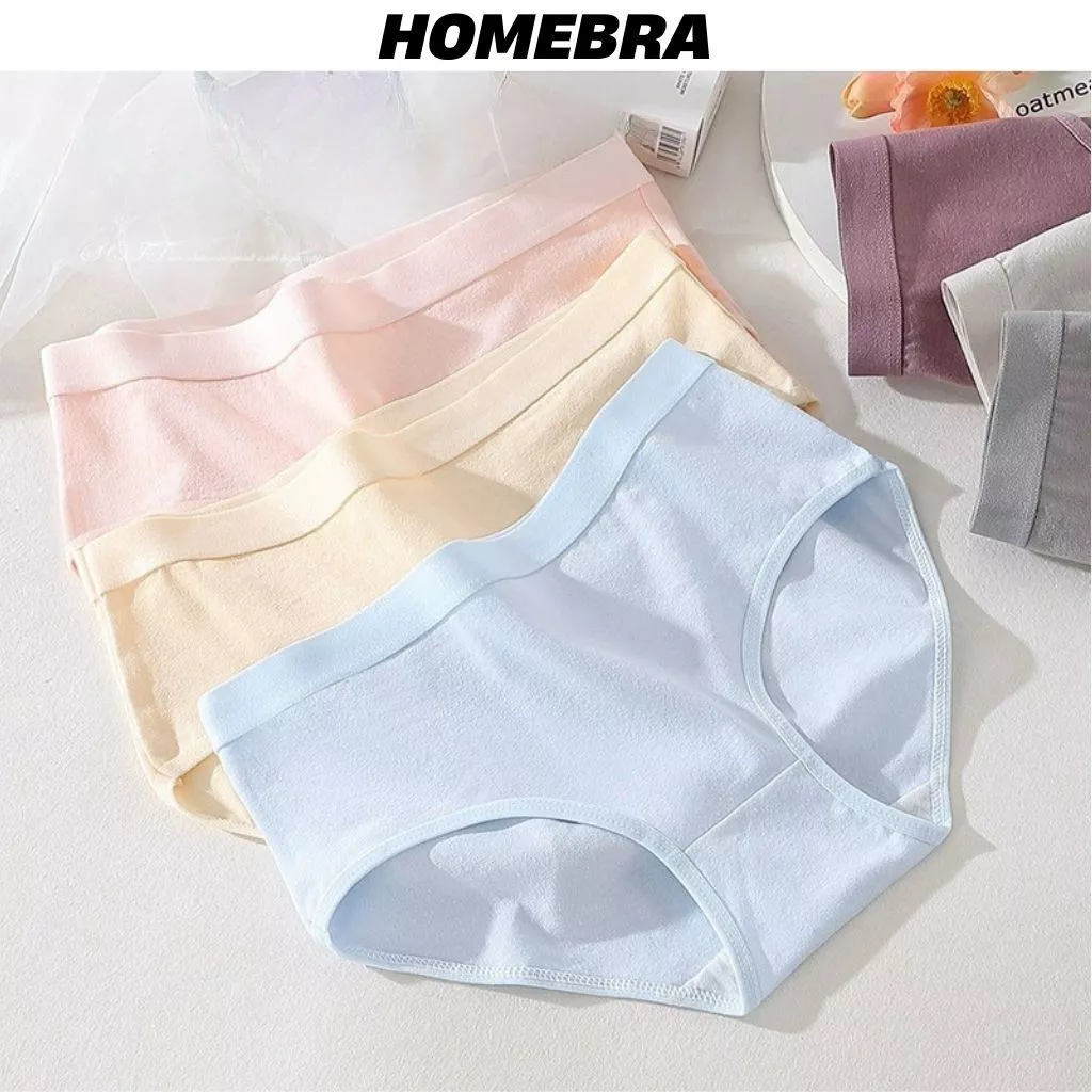 Quần lót nữ cotton kháng khuẩn cạp vừa thoải mái - Quần chip cotton đáy 2 lớp thấm hút khử mùi L2020
