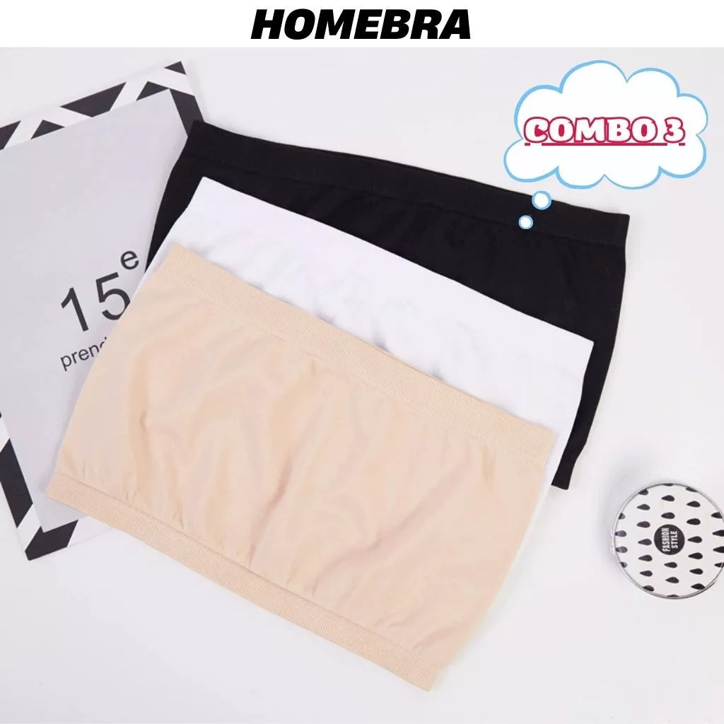 Set 3 Áo ống cotton co giãn không mút ngực - Combo 3 Áo quây ngang không dây thoáng mát B0123