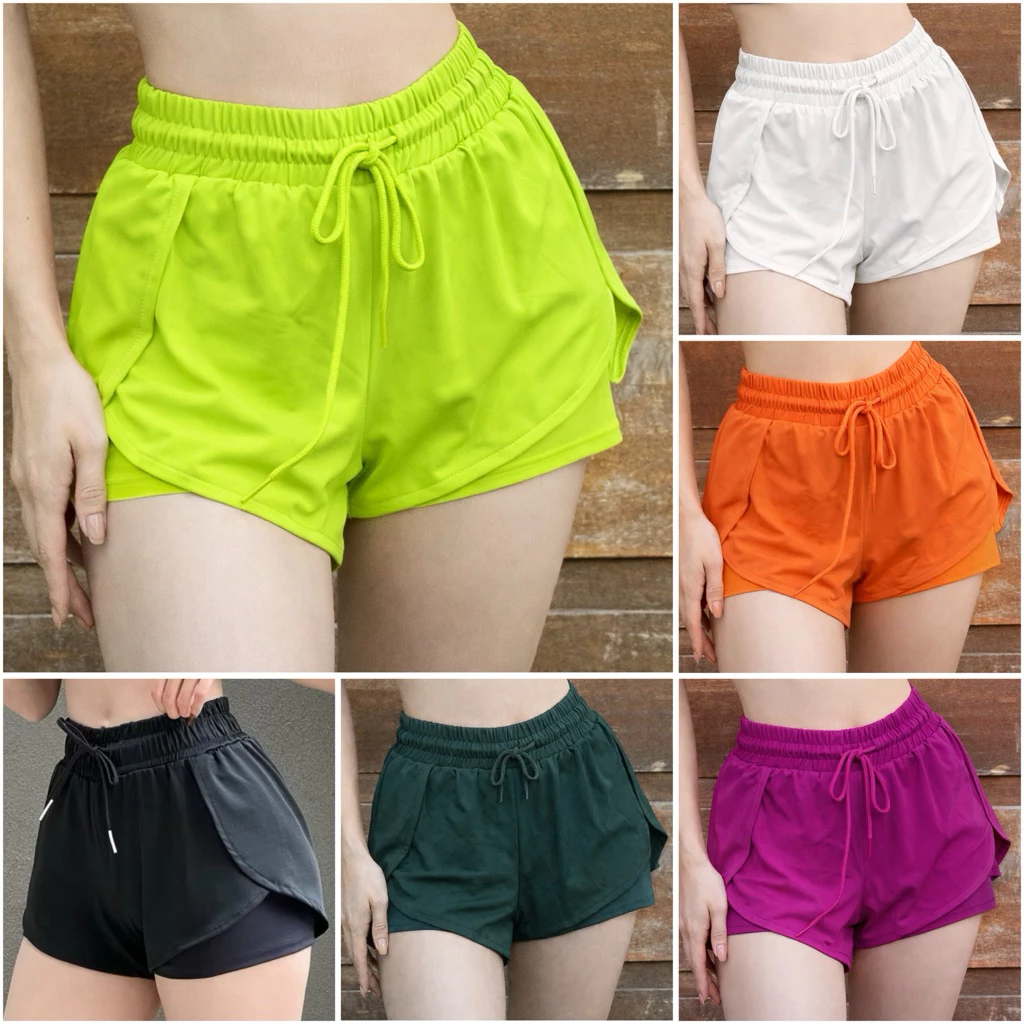 Quần Đùi Tập Gym Yoga Nữ, Quần Shorts 2 Lớp Chất Thun Poly Xịn Đẹp Co Giãn Tốt - QN03