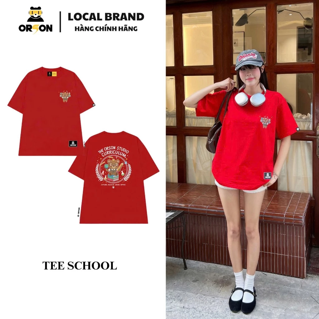 Áo thun Local Brand Orson Studio - Tee School Áo Form Rộng Tay Lỡ Nam Nữ + (QUÀ TẶNG) Top Cotton