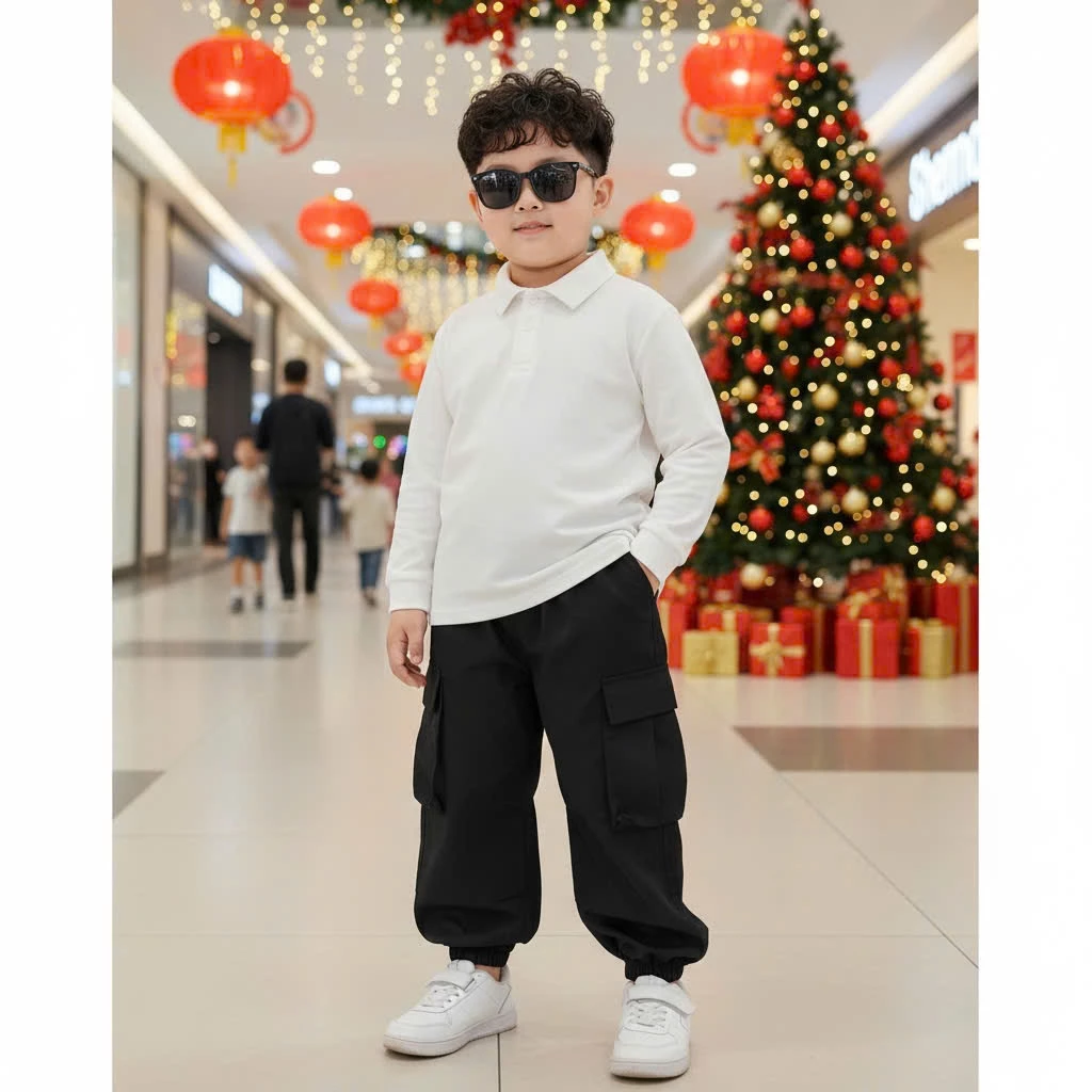 [Size 10-65kg] Áo Polo Dài Tay Cho Bé Trai Bé Gái – Chất Cotton Cá Sấu Mềm Mịn, Thoáng Mát – Thu Đông MOONBE áo MB