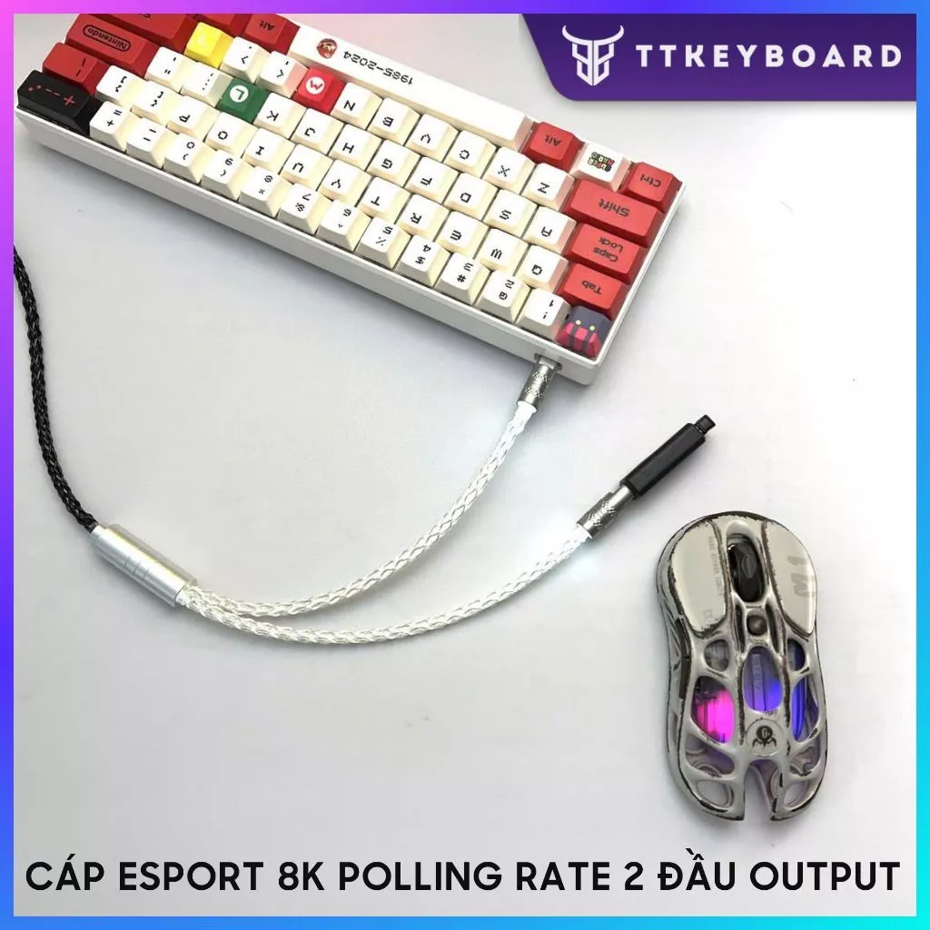 [Hỏa Tốc] Dây Cáp Esport 2 Đầu Output TypeC Hỗ trợ 8K Polling Rate Cho Bàn Phím Gaming, Chuột Gaming