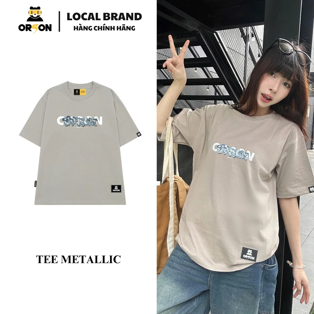 Áo thun Local Brand Orson Studio - Tee METALLIC Áo Form Rộng Tay Lỡ Nam Nữ, Thoáng Mát, Co Dãn