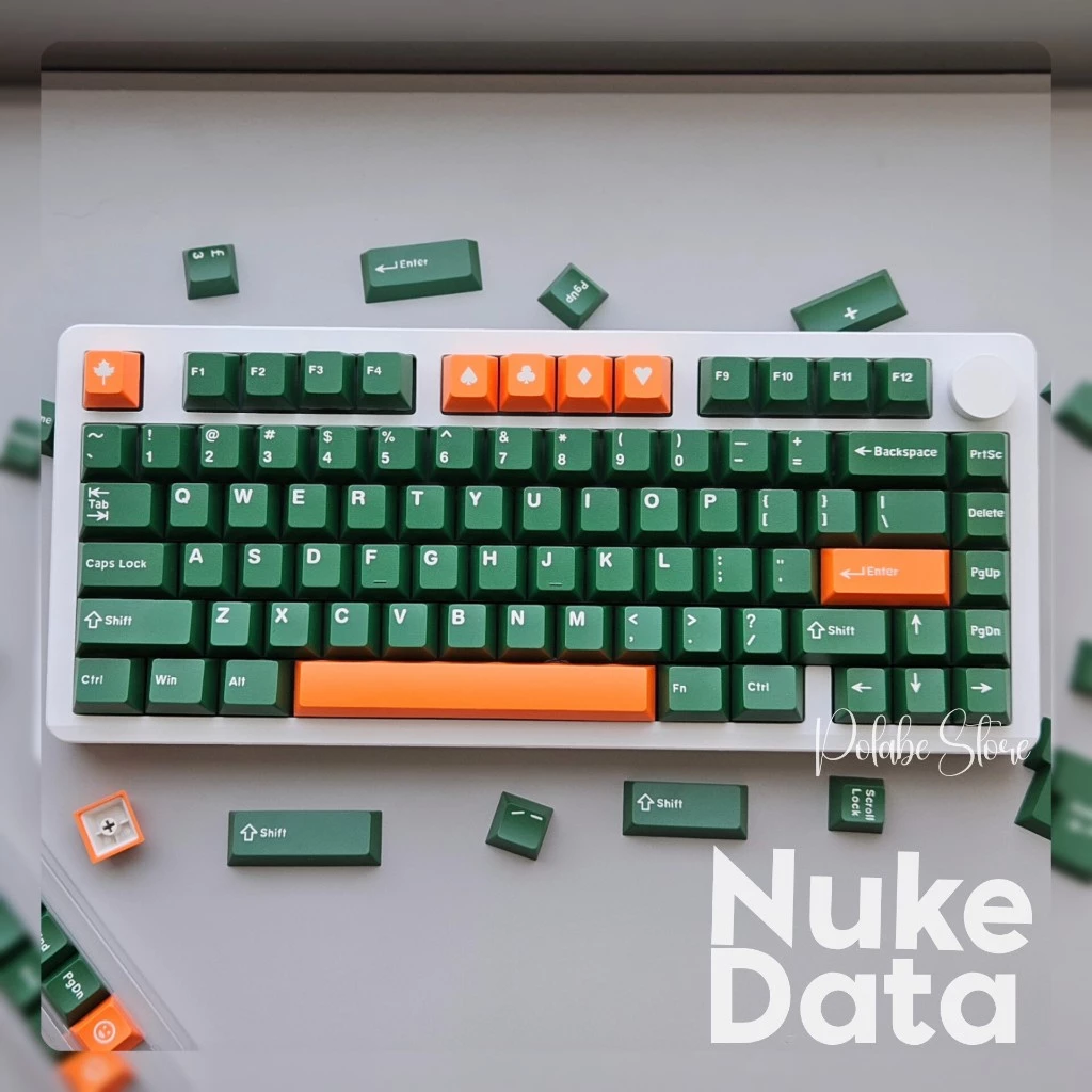 Keycap Nuke Data Green Cherry Profile bàn phím cơ Polabe Store Keycap CMK Nuke Data xanh lá cây