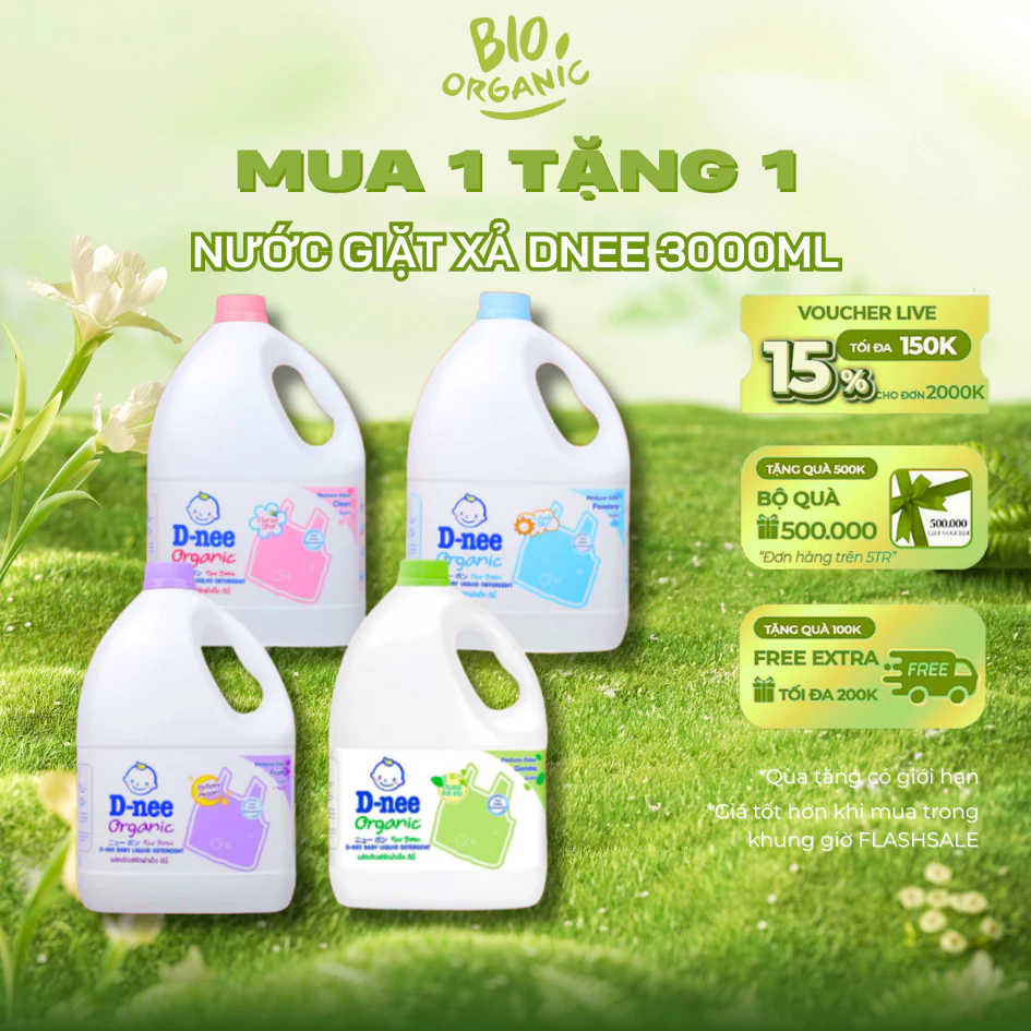 Nước giặt Dnee 3000ml-Nước Giặt Xả Cho Bé an toàn (Chính hãng) -Thơm Dịu An Toàn Cho Làn Da Bé đang được đối chiếu cho người mua tại Việt Nam