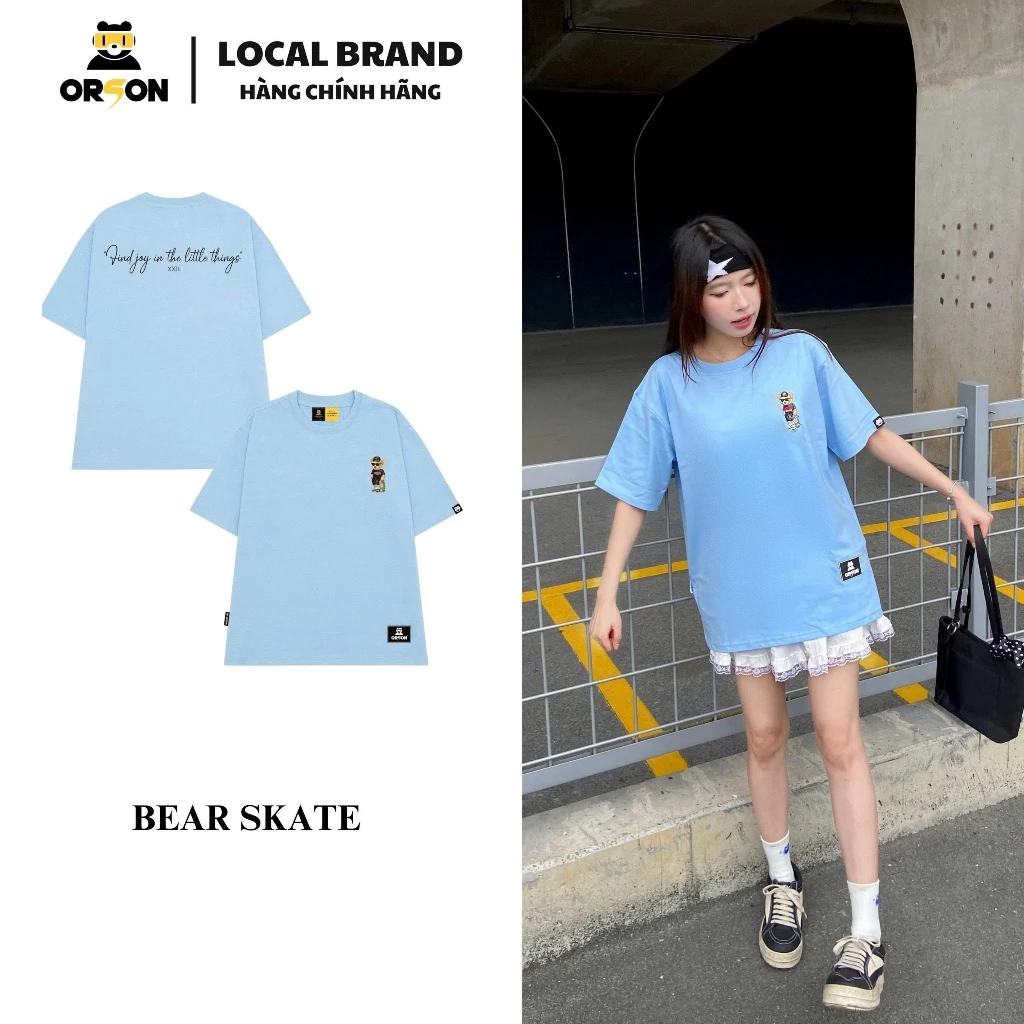 Áo thun thêu BEAR SKATE Form Rộng Tay Lỡ Nam Nữ + (QUÀ TẶNG) Top Cotton - Local Brand Orson Studio
