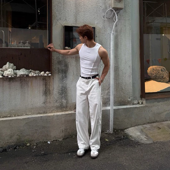 WHITE WIDE STRAIGHT JEANS WHOSE - Quần jeans ống đứng Whose Studio 1719