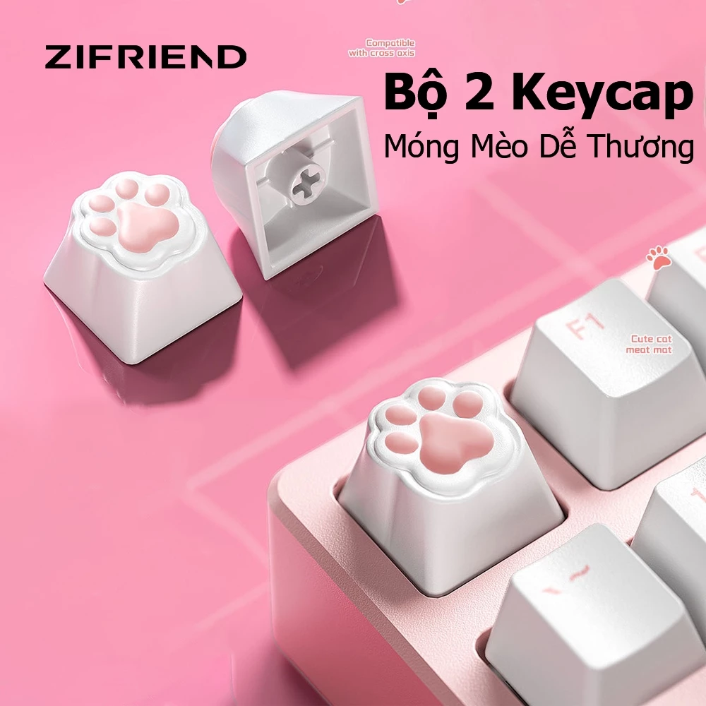 Bộ 2 Keycap Móng Mèo Dễ Thương ZIFRIEND – DIY Trang Trí Bàn Phím – Keycap Thay Thế Cá Tính – Chuẩn OEM