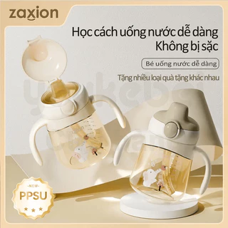 zaxion Bình tập hút nướcPPSU Thiết kế nắp lật Bình nước tập hút cho bé Thích hợp cho trẻ mới biết đi trên 6 tháng tuổi