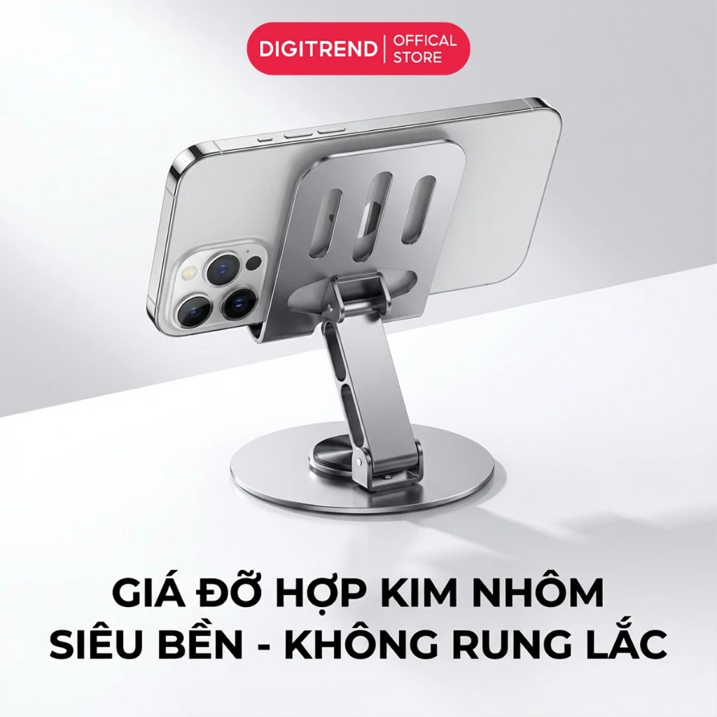 Giá Đỡ Điện Thoại Xoay 360 Hợp Kim Nhôm SMTech Kệ Kê Điện Thoại Xem Phim Livestream Gấp Gọn Tiện Lợi