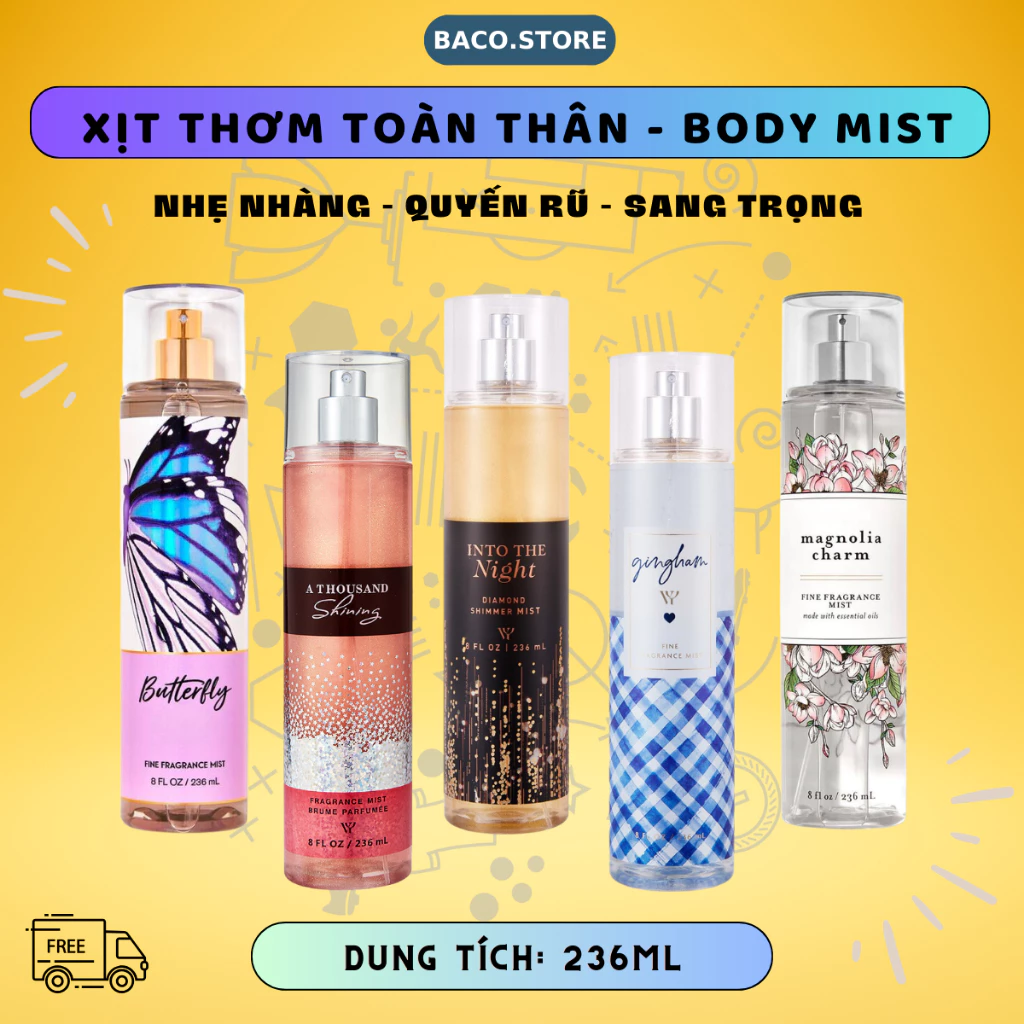 bodymist Xịt thơm Toàn thân 236ml cá tính sang trọng