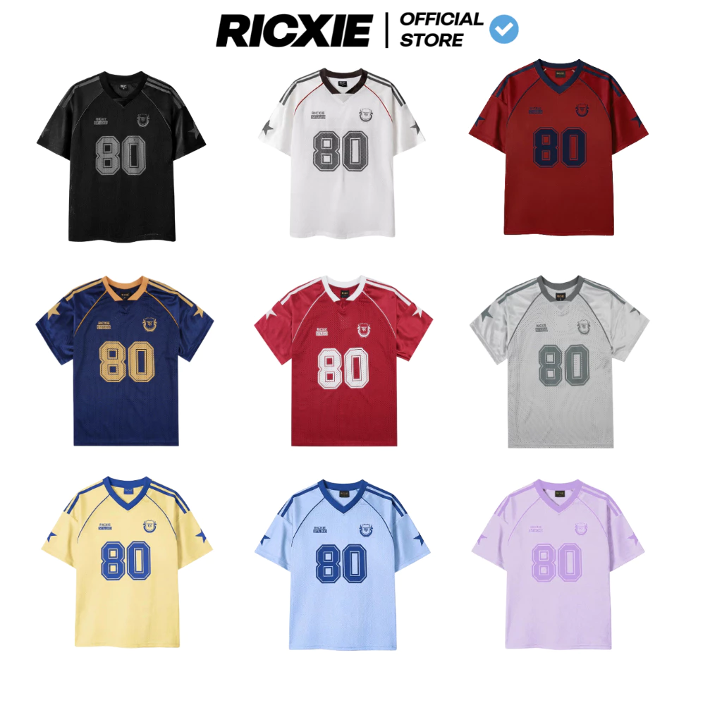 Áo Thun RICXIE Lưới Nam Nữ Số 80 9 Màu - Top Áo Thể Thao Basic Hottrend