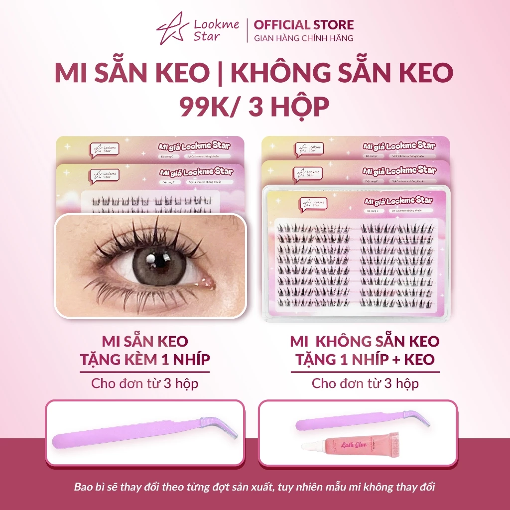 Lookme Star Việt Nam- Lông Mi vỉ to (tặng 1 nhíp/đơn từ 3 hộp)