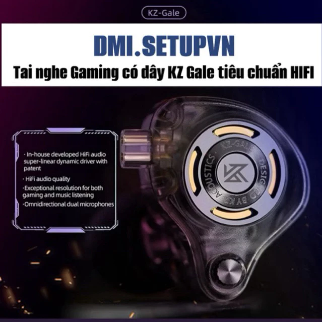 🔥NEW – BH 6T  [HOẢ TỐC] TAI NGHE CÓ DÂY KZ GALE – IEM GAMING HIFI, BASS TỐT, NGHE RÕ TỪNG CHI TIẾT 🔥