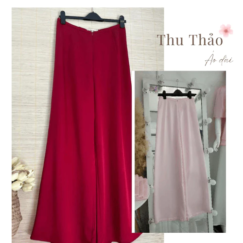 ( Quần Lụa Ống Rộng 30cm ) Quần Lụa di kèm Áo Dài Truyền Thống Có Độ Co Giãn  Dài Quần 103cm ống rộng 30-35cm