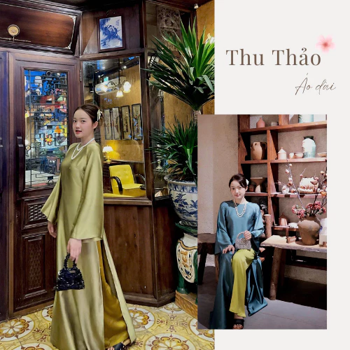 Áo Dài Diễm Châu ,Áo Dài Cách Tân Cổ Tròn Dáng Xuông Dài May Sẵn Cao Cấp