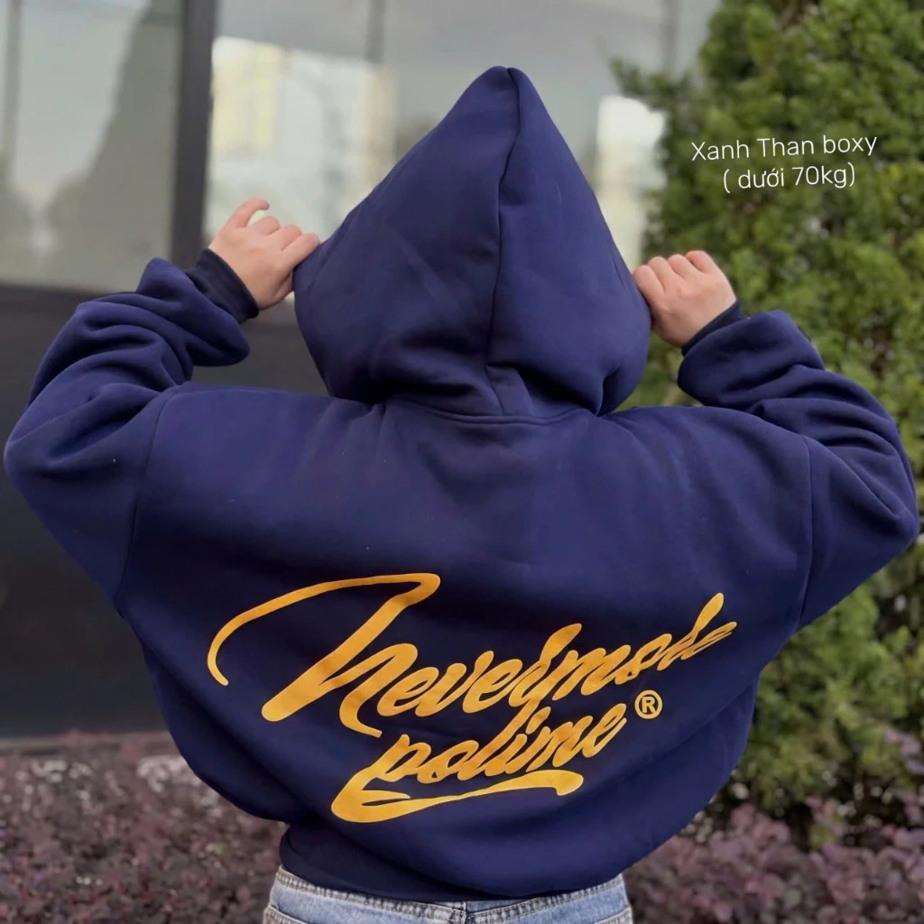 [HOT]  Áo Hoodie Never More Polime From Rộng Cao Cấp, Áo Nỉ Bông Unisex Nam nữ Chất Dày Kiểu Dáng Phong Cách Hàn Quốc