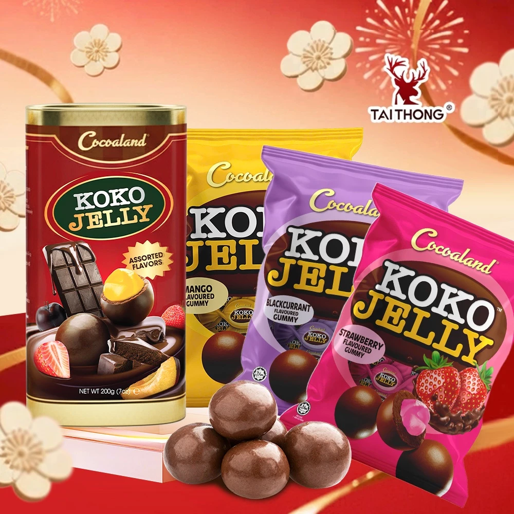Kẹo Socola Thạch Trái Cây Dâu Tây/Xoài/Lý Chua Đen KokoJelly Cocoaland | Đắng Ngọt Dịu 200/320/720Gr