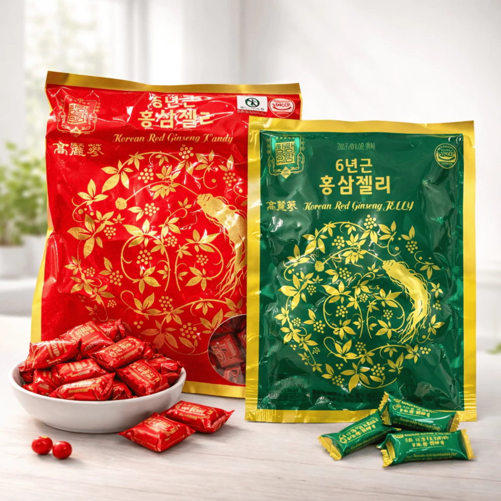 Kẹo dẻo hồng sâm Hàn Quốc Jangseang 200gr - Nhập khẩu chính ngạch - Tăng cường sức đề kháng, giảm stress, thư giãn tinh