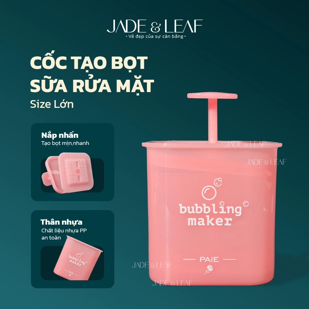 Cốc Tạo Bọt Sữa Rửa Mặt Chính Hãng Siêu Mịn Size Lớn Jade&Leaf Tạo Bọt Tốt Cho Dầu Gội Loại 1