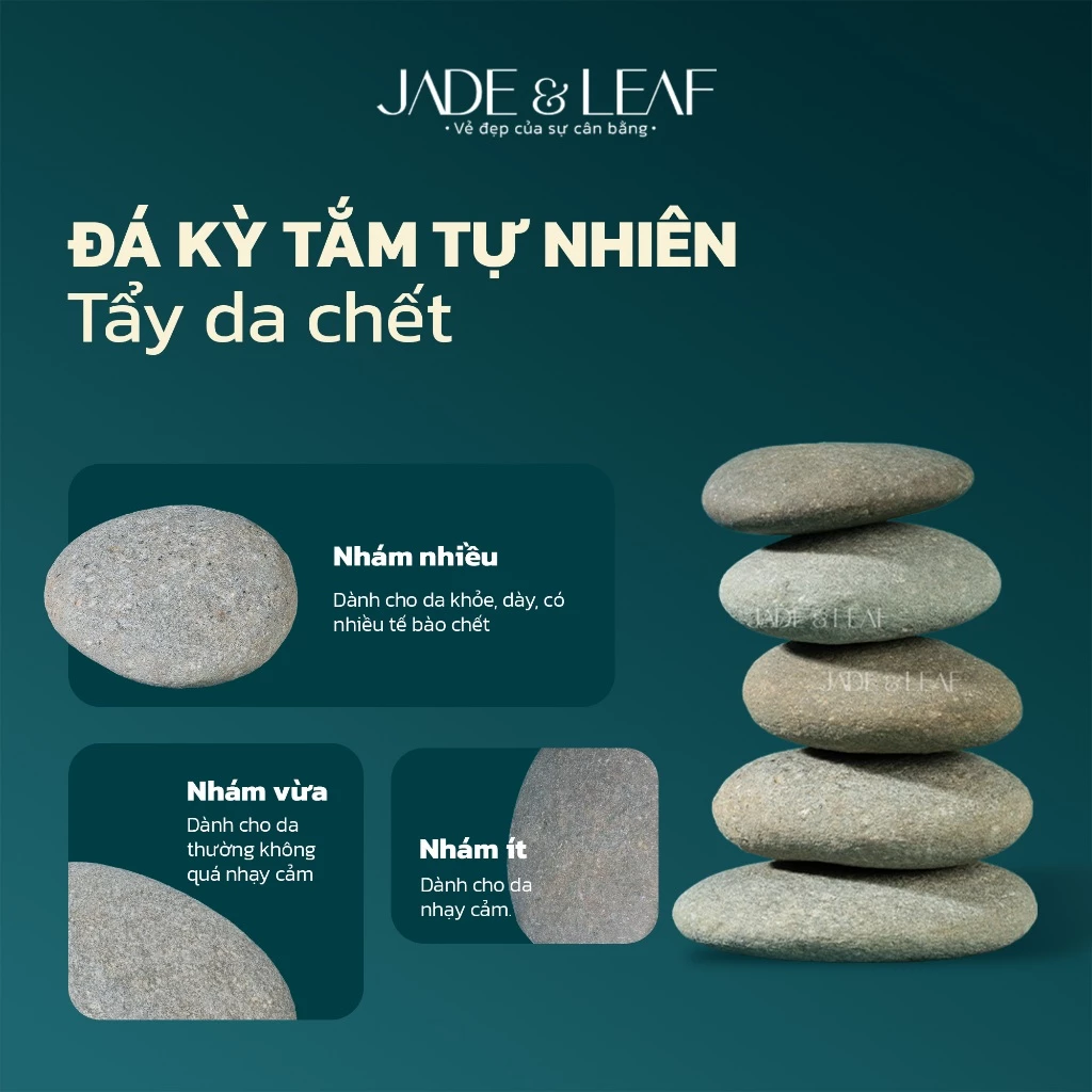 Đá Tắm Kì Ghét Đá Cuội Tự Nhiên Tẩy Tế Bào Chết Jade&Leaf Kì Da Chết Body Gót chân Triệt Lông