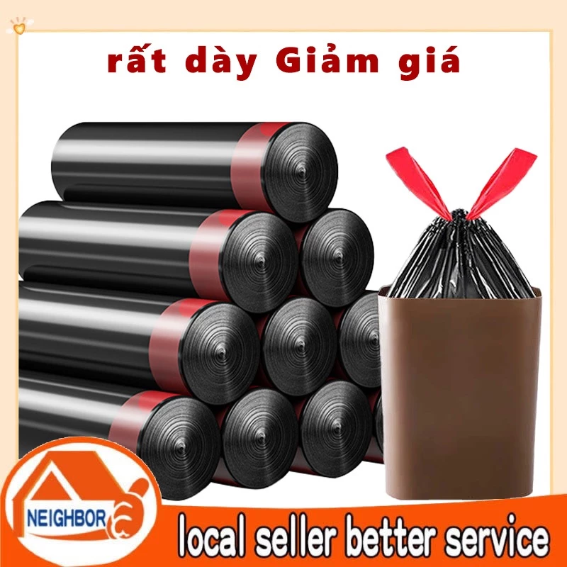 5/10/15 PCS Cuộn túi rác dây rút dày, tự hủy sinh học 45x50 cm, cầm không bẩn tay