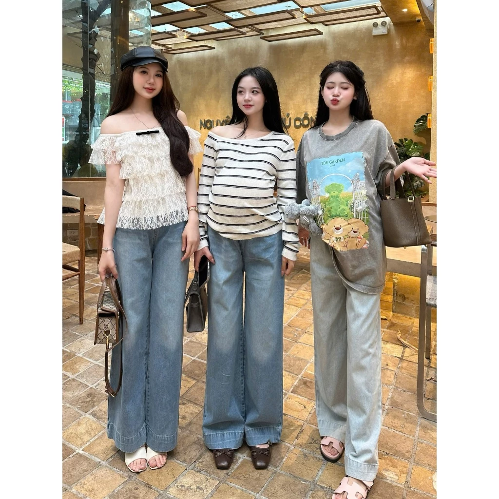 Quần Jeans nữ quần jeans bà bầu MAMI QB3 quần bầu dáng suông chât liêu jeans QCCC mềm mại phù hợp mẹ bầu đi làm đi chơi