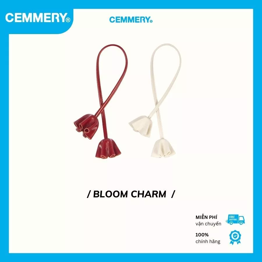 [QUÀ TẶNG KHÔNG THU TIỀN] Charm Treo Túi CEMMERY Local Brand Chính Hãng Bloom Charm Hoa Da Microfiber Cao Cấp