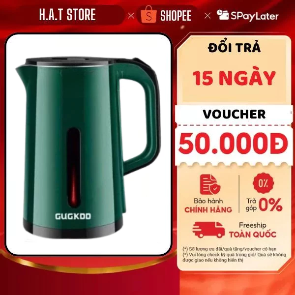 Ấm Siêu Tốc Cuckoo 2 Lớp, Công Suất Lớn 1500W, Dung Tích 2.5L An Toàn Tiết Kiệm Điện - HAT