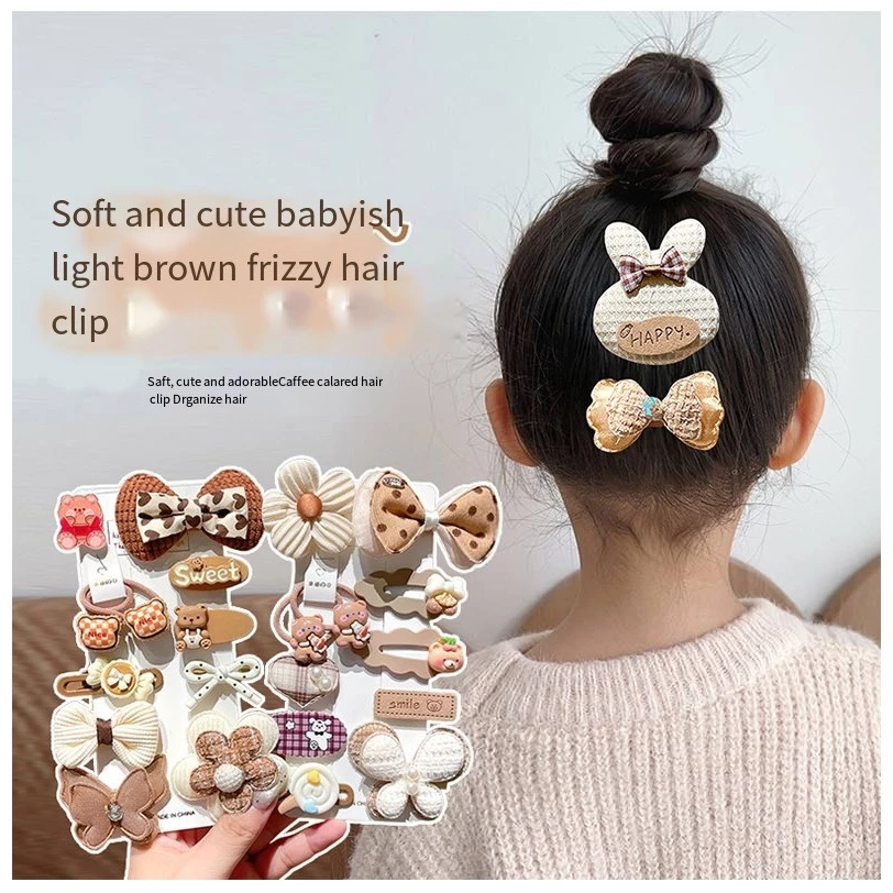 Set 10 Kẹp Tóc Nâu Xinh