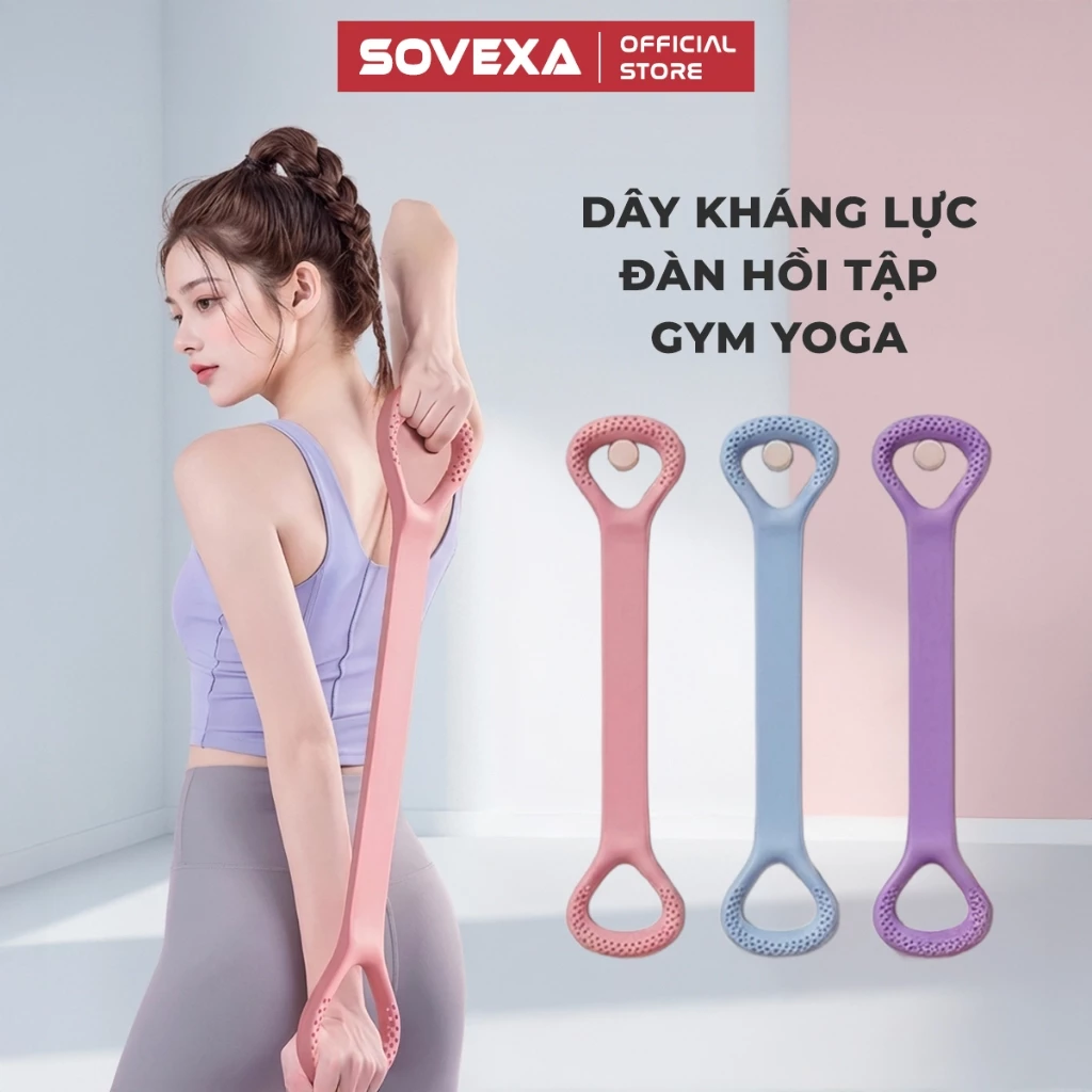 Dây Kéo Đàn Hồi Tập Tay Vai Lưng Số 8 Co Giãn  SOVEXA Dây Kháng Lực Tập Gym Yoga Tại Nhà Nam Nữ